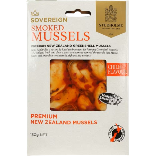 Sovereign Cold Smoke Mussels -  180g, Chilli