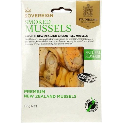 Sovereign Cold Smoke Mussels -  180g, Natural