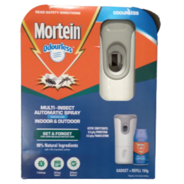 Mortein Odourless Automatic Indoor & Outdoor Insect Control Gadget & Refill 154g