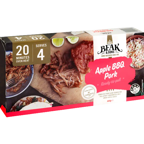 Beak & Sons Pulled Pork in Apple BBQ Sauce 600g