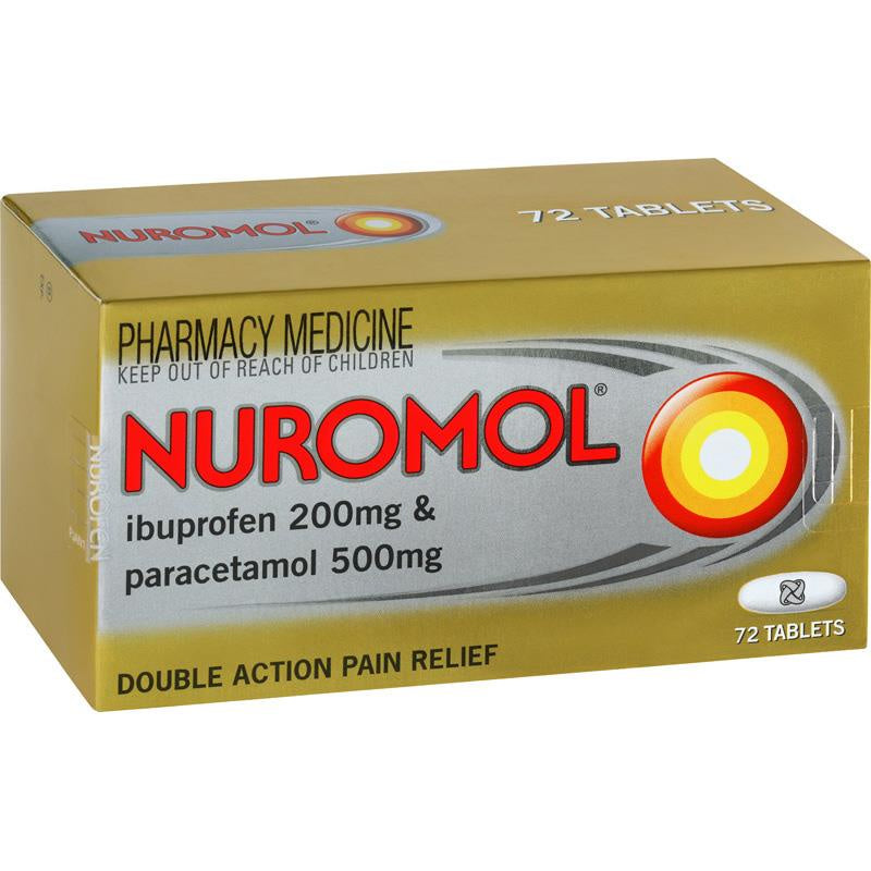 Nuromol Double Action Ibuprofen 220mg & Paracetamol 500mg Pain Relief Tablets 12pk