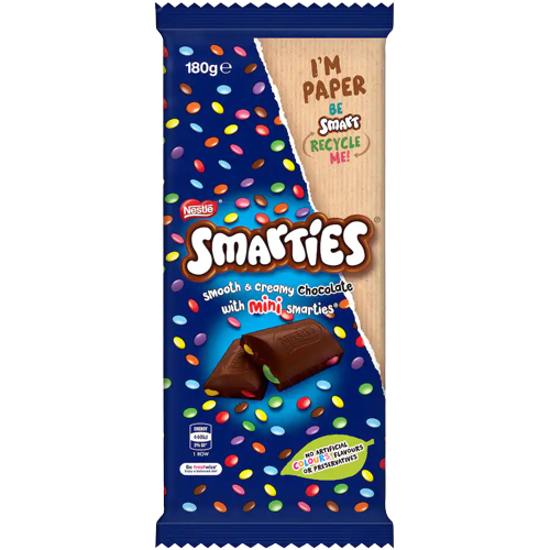 Nestle Smarties Milk Chocolate Block 180g