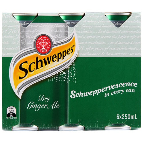 Schweppes Dry Ginger Ale 250ml x 6pk