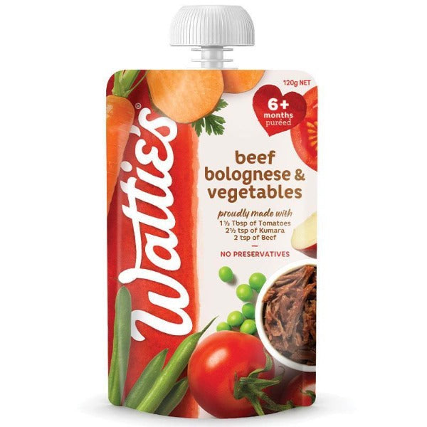 Watties Beef Bolognese & Vegetables Baby Food 6+ Months Pouch 150g3