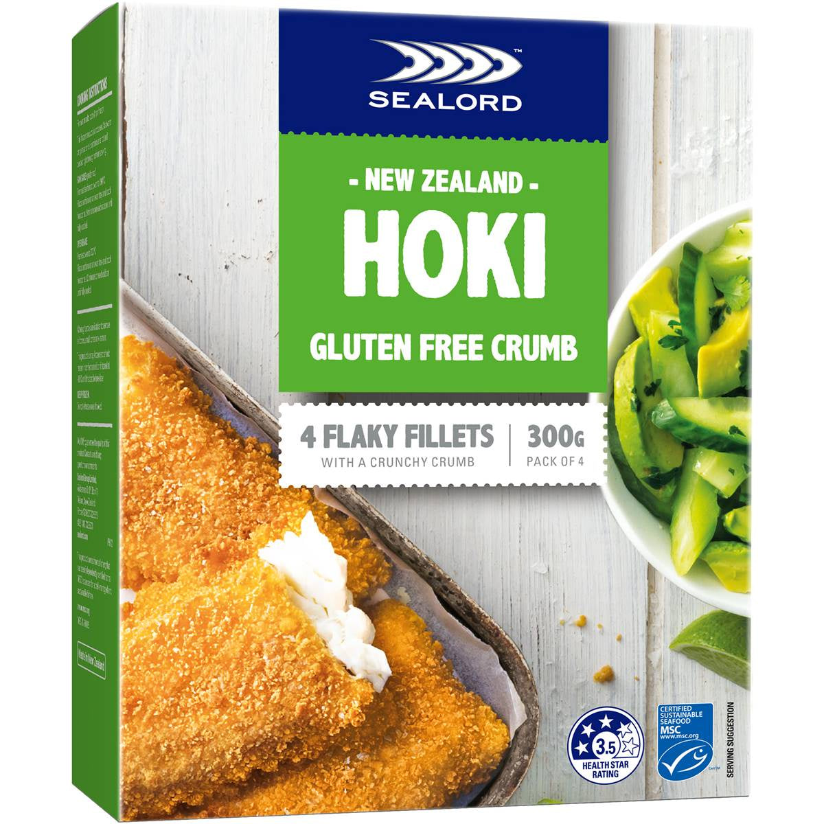 Sealord Hoki Gluten Free Crumb Flaky Fish Fillets 4pk 300g