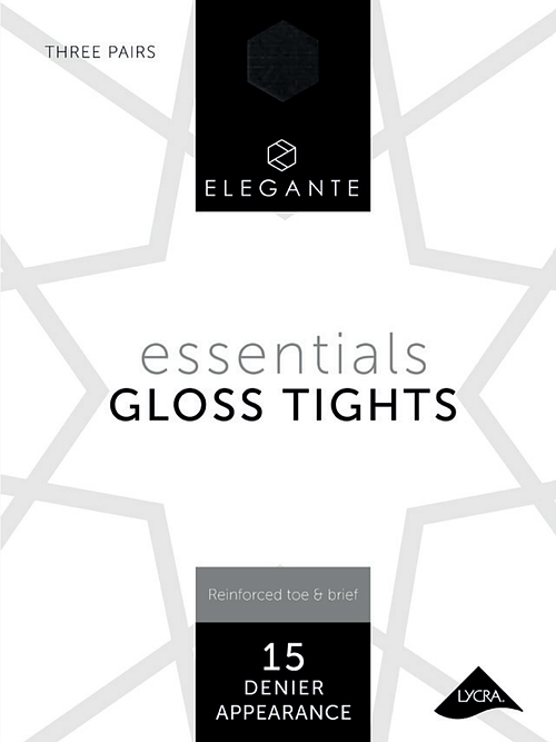 Elegante Luxury Gloss 3PR 15D Black Large