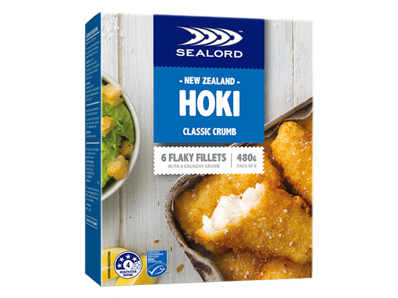 Sealord Hoki Classic Crumb Flaky Fish Fillets 6pk 480g