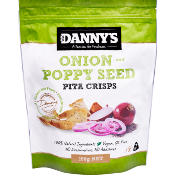 Danny's Onion & Poppyseed Pita Crisps 150g