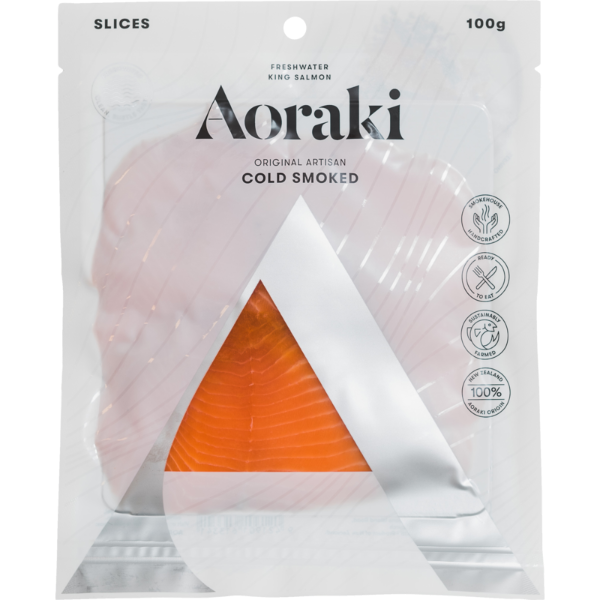 Aoraki Cold Smoked Sliced Salmon Original 100g