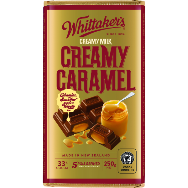 Whittakers 33% Cocoa Creamy Caramel Chocolate Block 250g