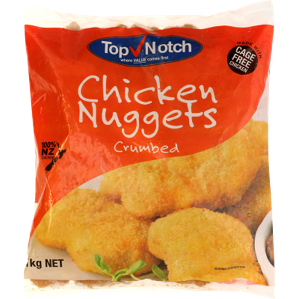 Top Notch Frozen Crumbed Chicken Nuggets 1kg