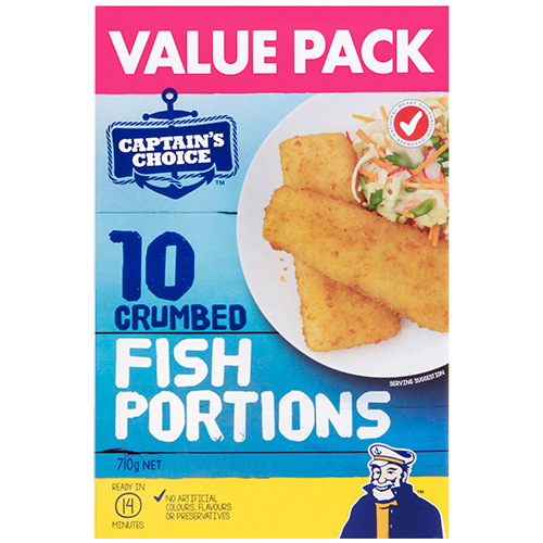 Captains Choice Crumbed Fish Portions 10pk 710g