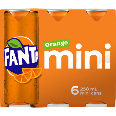 Fanta Soft Drink Mini Cans 250ml x 6pk