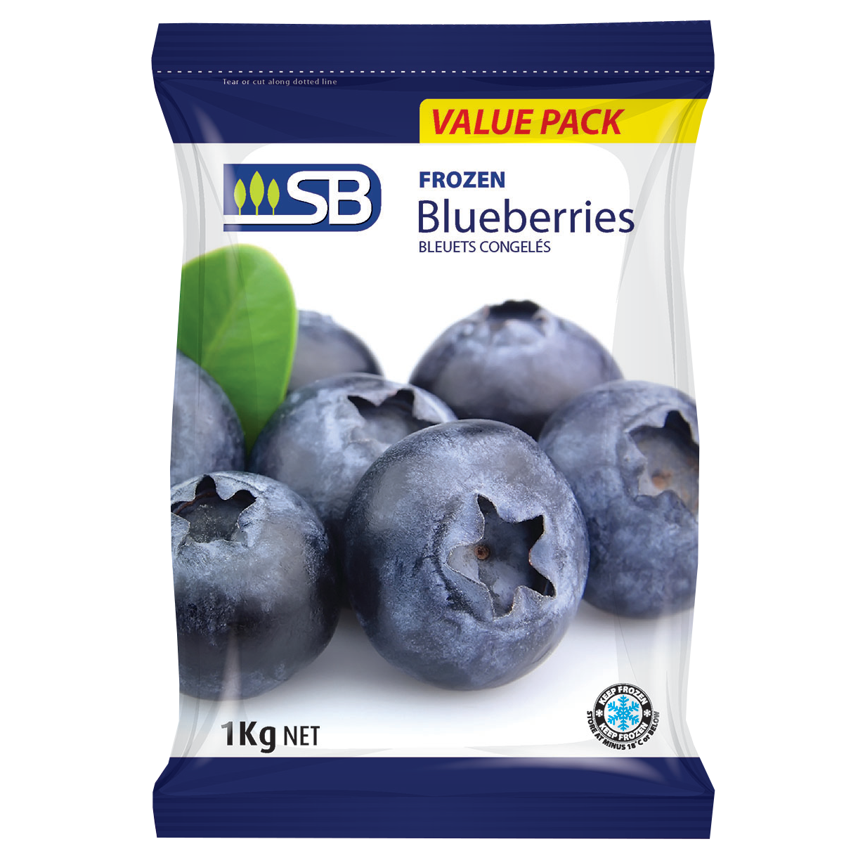 SB Frozen Whole Blueberries 1kg