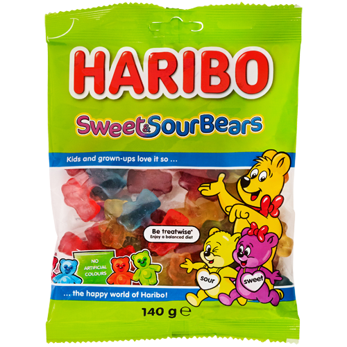 Haribo Sweet & Sour Bears Sweets 140g