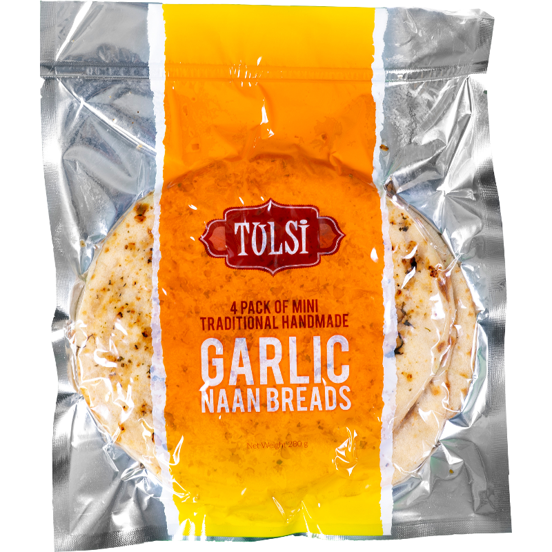 Tulsi Mini Garlic Naan Bread 4 Pk 280g