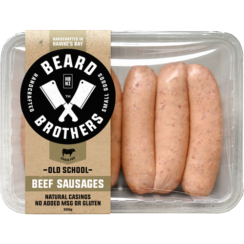 Beard Brothers Old School Beef Sausages 500g