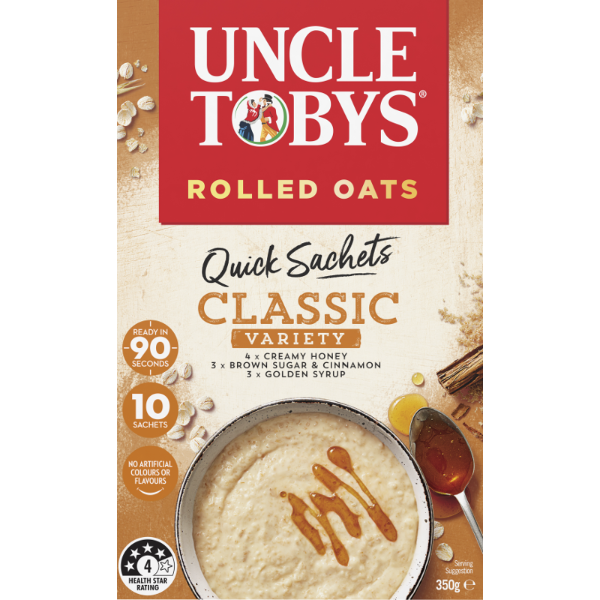 Uncle Tobys Classic Variety Quick Oats 10pk 350g