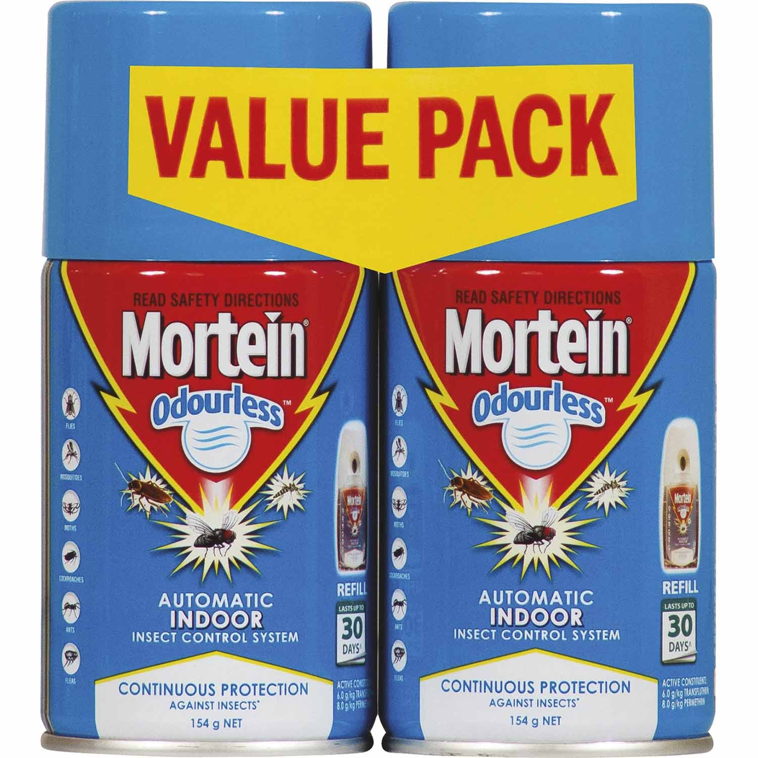 Mortein Odourless Indoor Automatic Insect Control Spray Refill 2pk