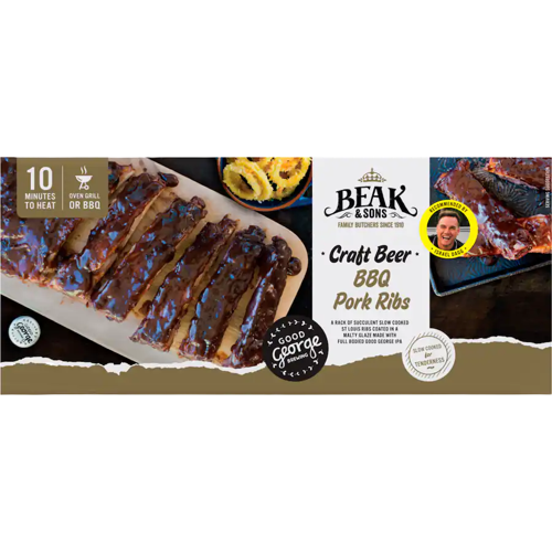 Beak & Sons Craft Beer BBQ Pork Ribs per kg