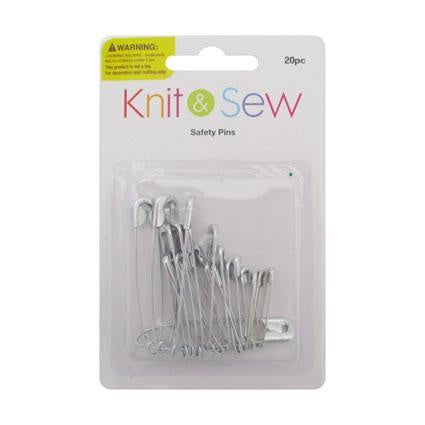 K&S Safety Pins 20pc Assorted