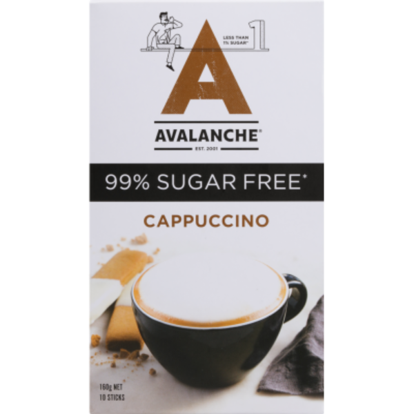 Avalanche 99% Sugar Free Cappuccino Sachets 10pk 160g
