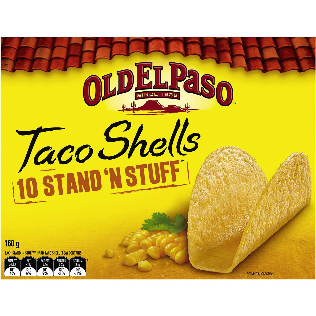 Old El Paso Stand N Stuff Taco Shells 10pk 160g