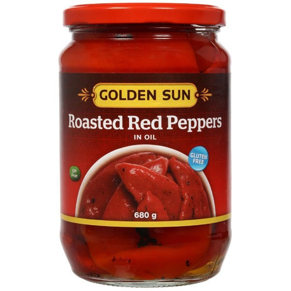 Golden Sun Roasted Red Peppers In Oil 680g