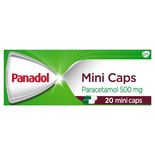 Panadol Mini Caps Paracetamol 500mg Capsules 20pk