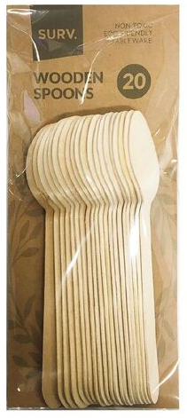 Surv. Disposable Wooden Spoons 20pk