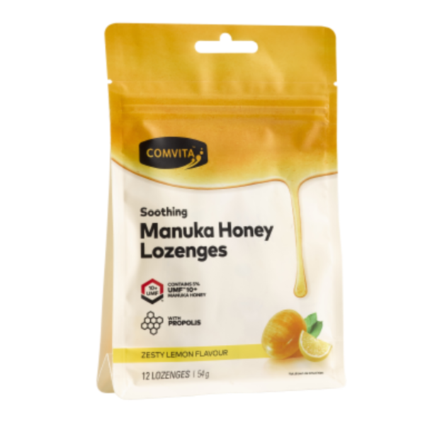 Comvita Lemon & Manuka Honey Throat Lozenges 12pk 54g