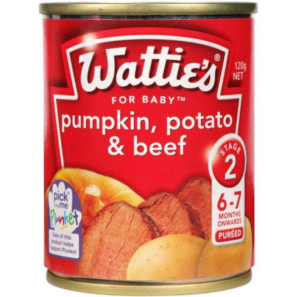Watties Pumpkin, Potato & Beef Baby Food Tin 120g