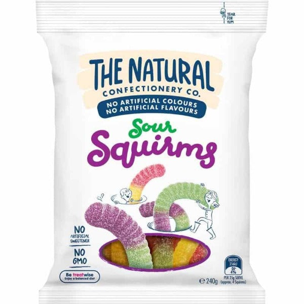 The Natural Confectionery Co Jelly Sour Squirms 220g