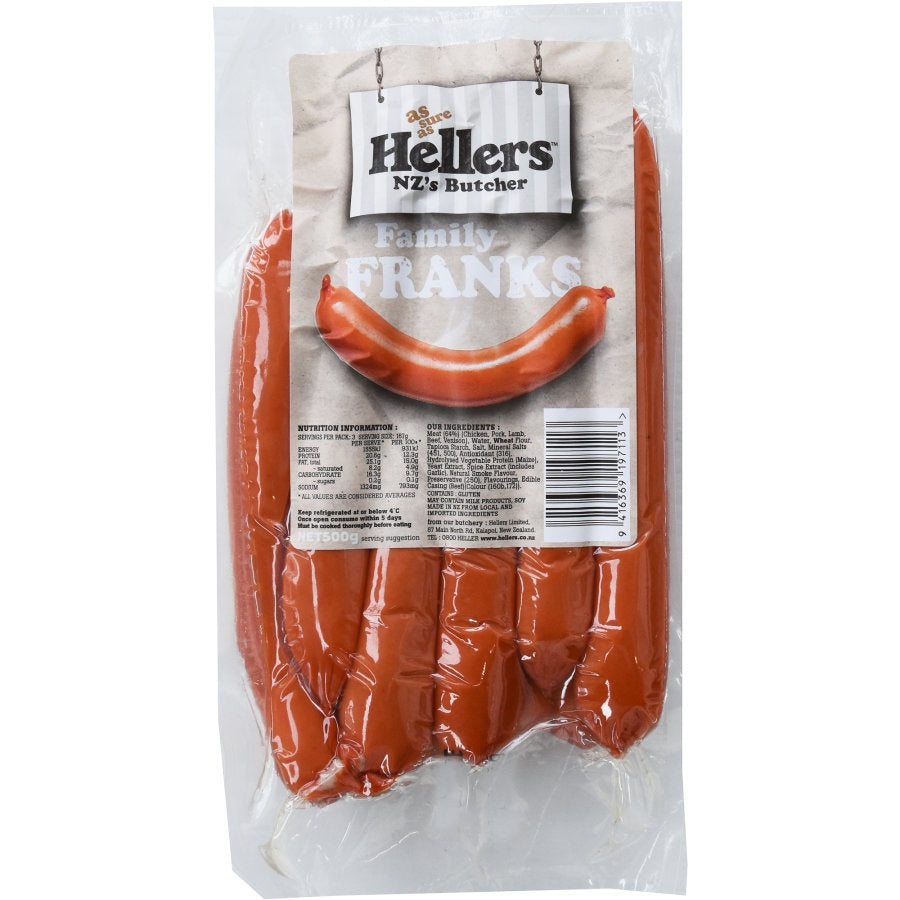 Hellers Family Frankfurters 500g