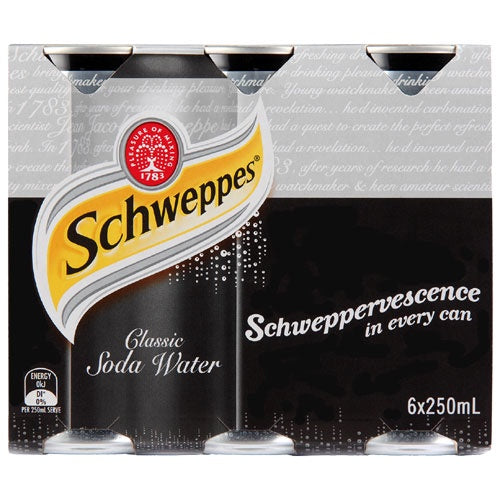 Schweppes Classic Soda Water 250ml x 6pk
