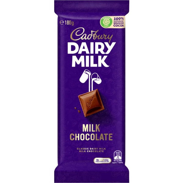 Cadbury Dairy Milk Milk Chocolate Block 180g