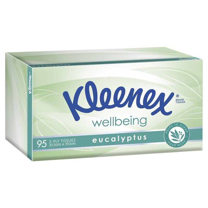 Kleenex Wellbeing Eucalyptus Facial Tissues 3ply 95pk