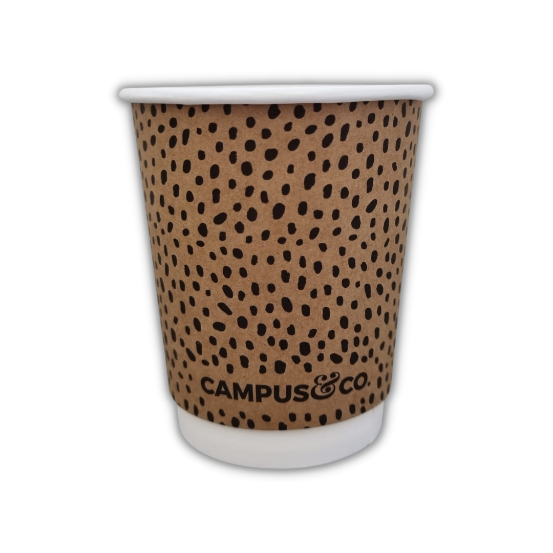 C&C Disposable Coffee Cup 8oz Black Abstract 25pk