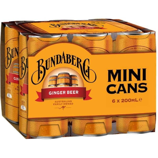 Bundaberg Ginger Beer Mini Cans 6pk x 200ml