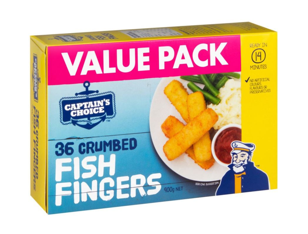 Captains Choice Crumbed Fish Fingers Value Pack 36pk 900g