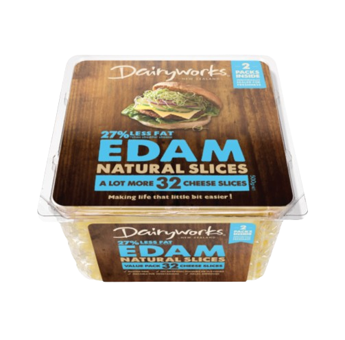 Dairyworks Edam Natural Cheese Slices 500g