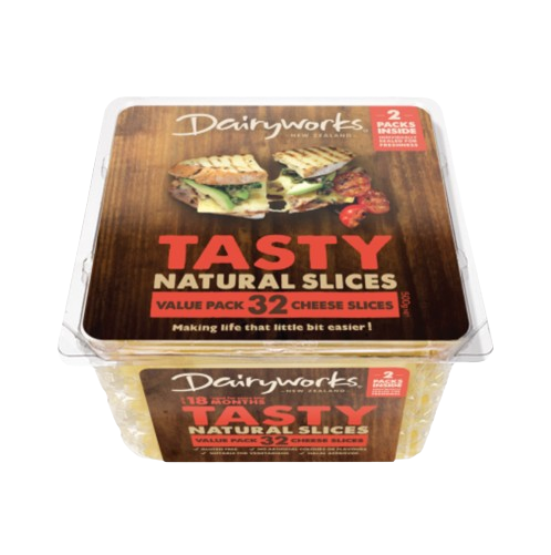 Dairyworks Tasty Natural Cheese Slices 500g