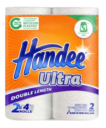 Handee Ultra Double Length Paper Towels 2ply 2pk