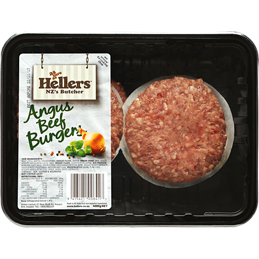 Hellers Angus Beef Burgers 4pk