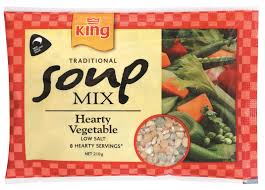 King Traditional Soup Mix Hearty Vegetable Low Salt 210g