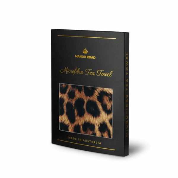 Manor Road Leopard Tea Towel in a Gift Box