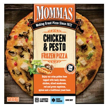 Mommas Frozen Pesto Chicken Pizza 500g