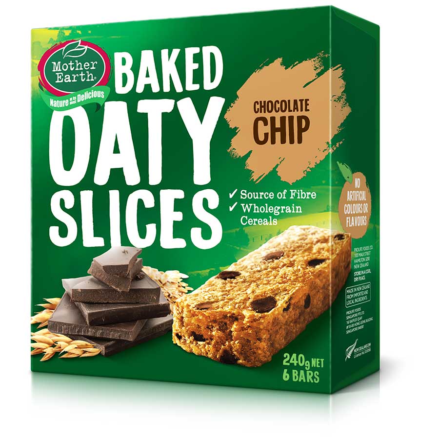 Mother Earth Baked Oaty Slices Choc Chip 240g