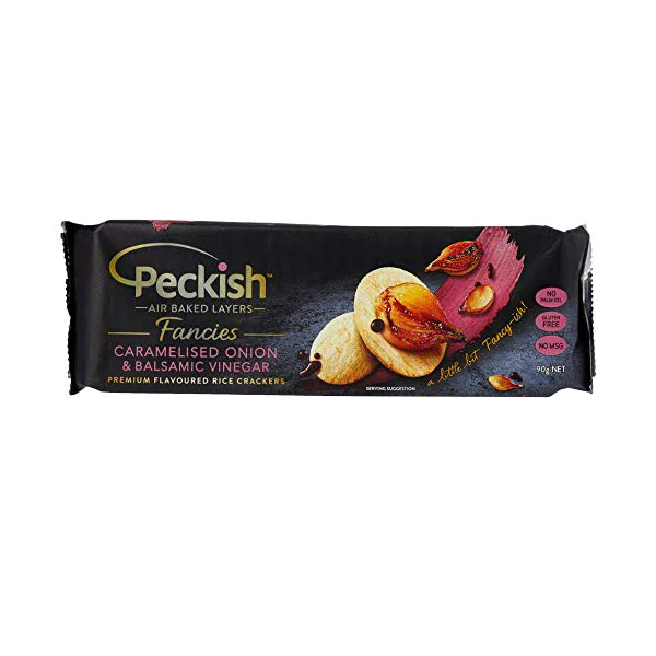 Peckish Fancies Caramelised Onion & Balsamic Rice Crackers 90g