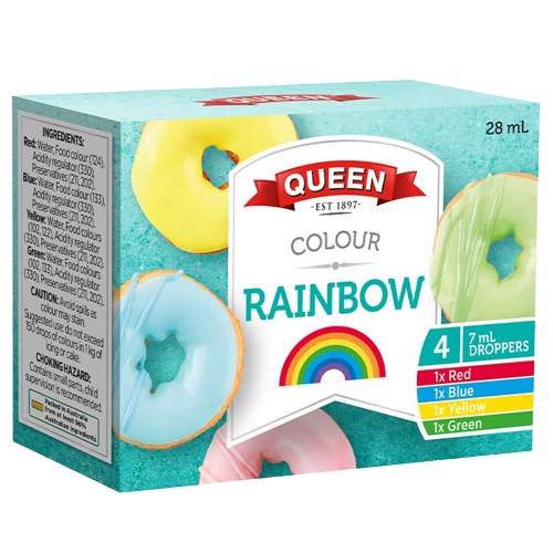 Queen Rainbow Food Colours 4pk 28ml